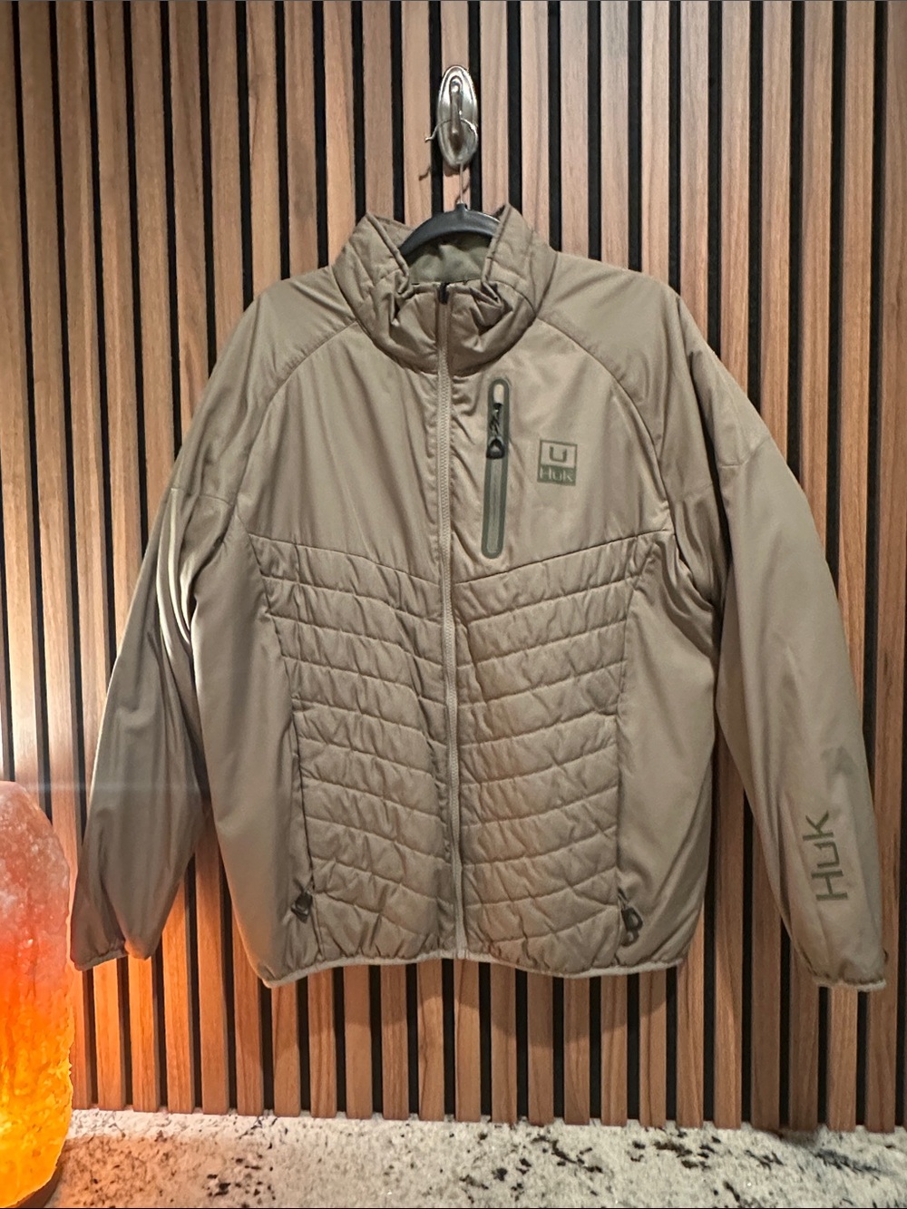 Huk Men's Quilted Puffer Jacket - Khaki